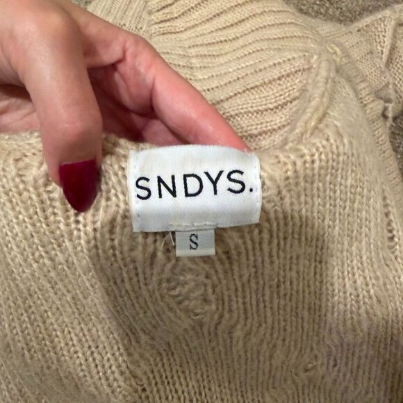 SNDYS x REVOLVE Jax Knit Oversized Quarter Zip Sweater Size Small - Picture 5 of 6